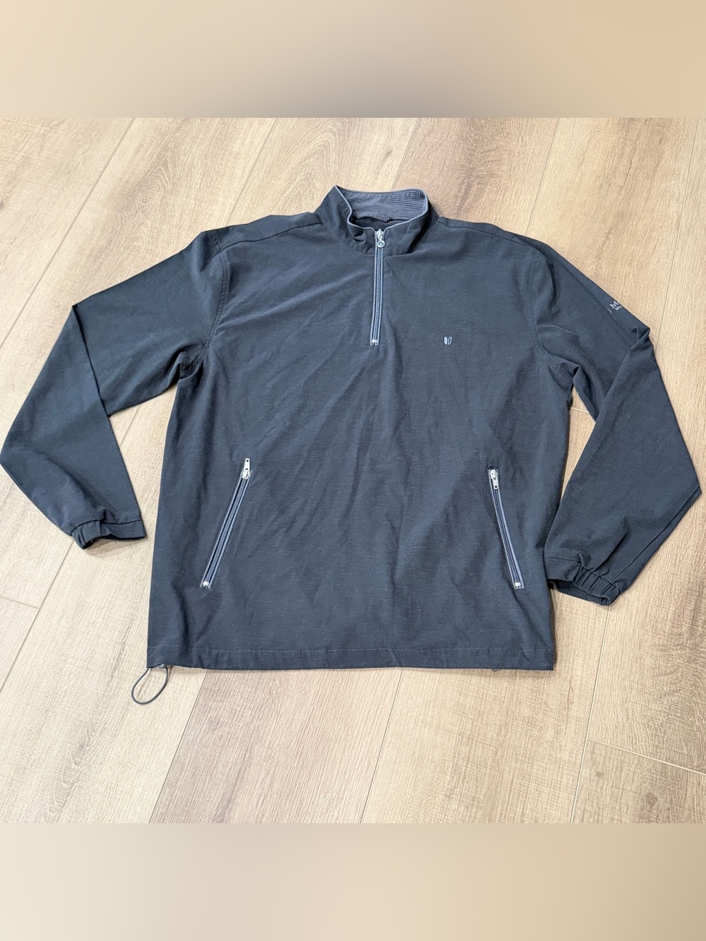 Linksoul Lightweight Golf Henley Pullover Windbreaker Men Large Zip Pockets Logo